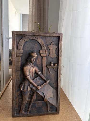 Tableau panneau bois sculpté - panneau,
