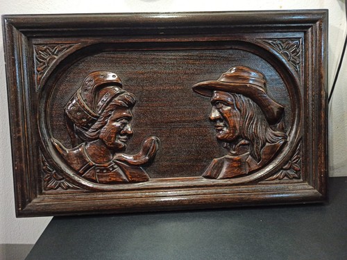 Ancien tableau breton bois - tableau,