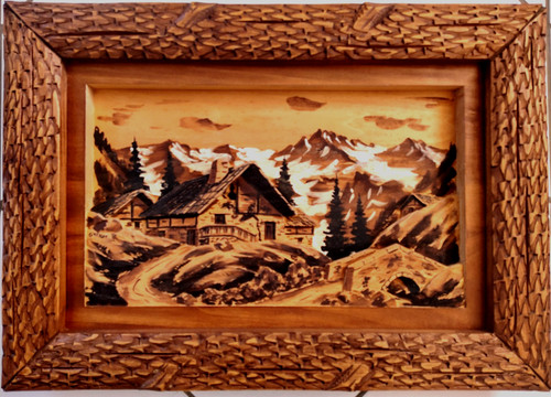 Ancien grand tableau bois - grand, en