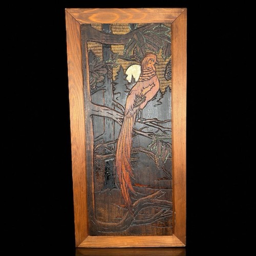 Tableau mural bois sculpté