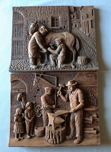 Tableaux bois sculpté en - 2,